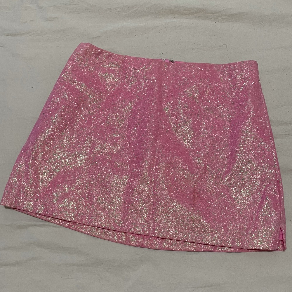 sugar thrillz pink glitter mini skirt dolls kill